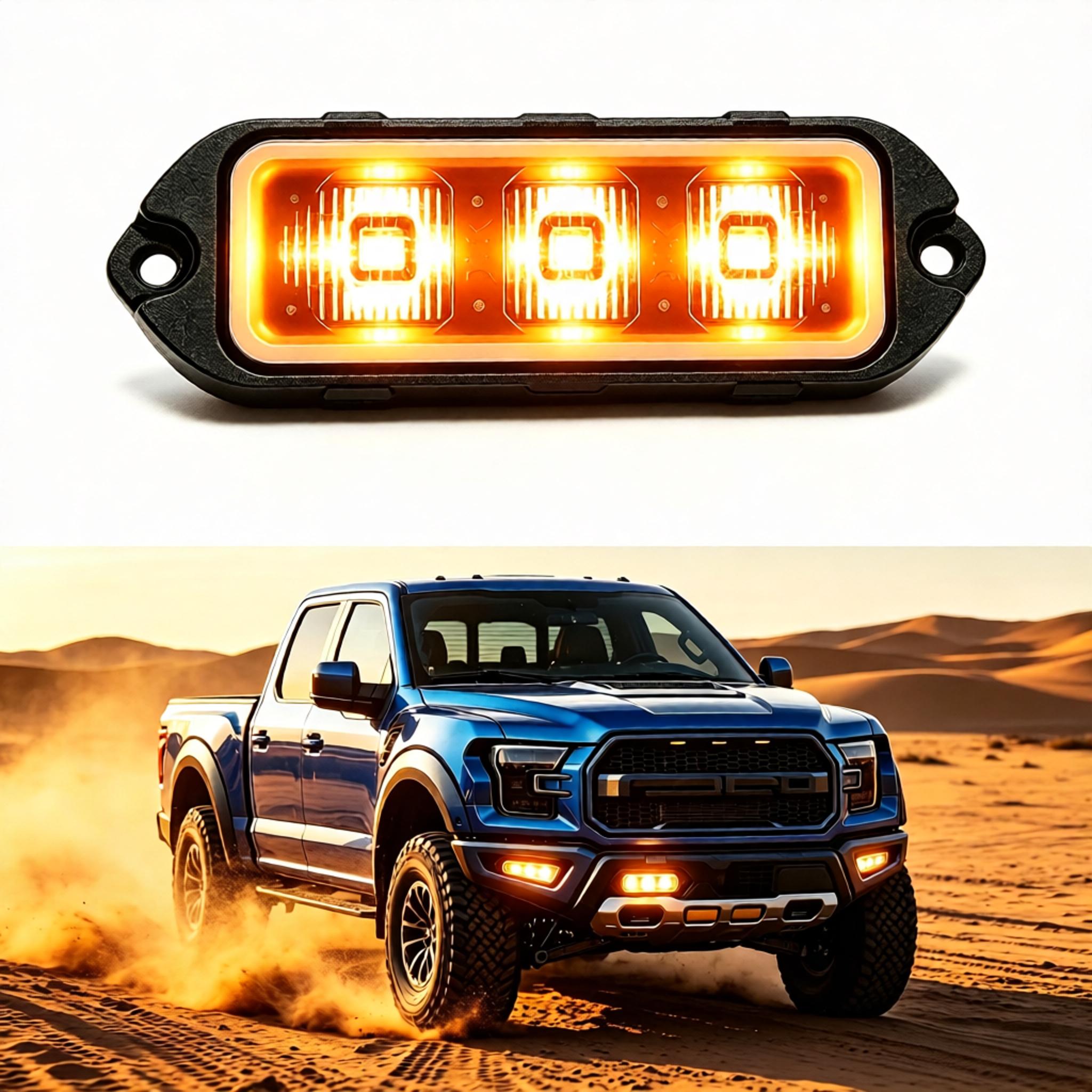 Heavy Equipment Yellow - Amber Warning Light Waterproof Strobe Light