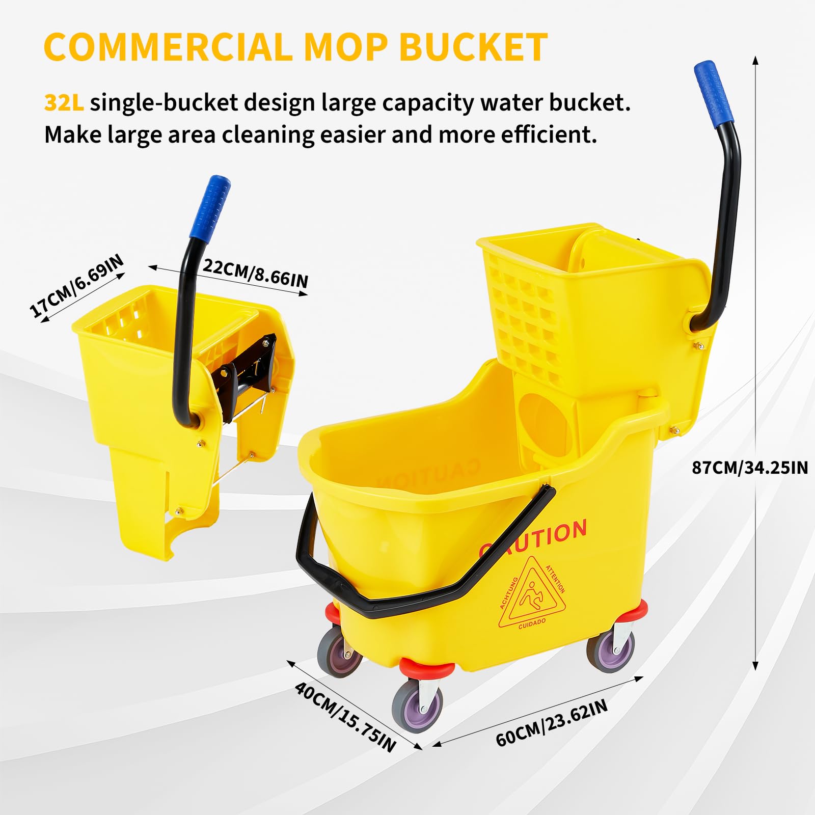 Commercial Mop Bucket with Sid - огляд і ціна Heavy Equipment Bulldozer