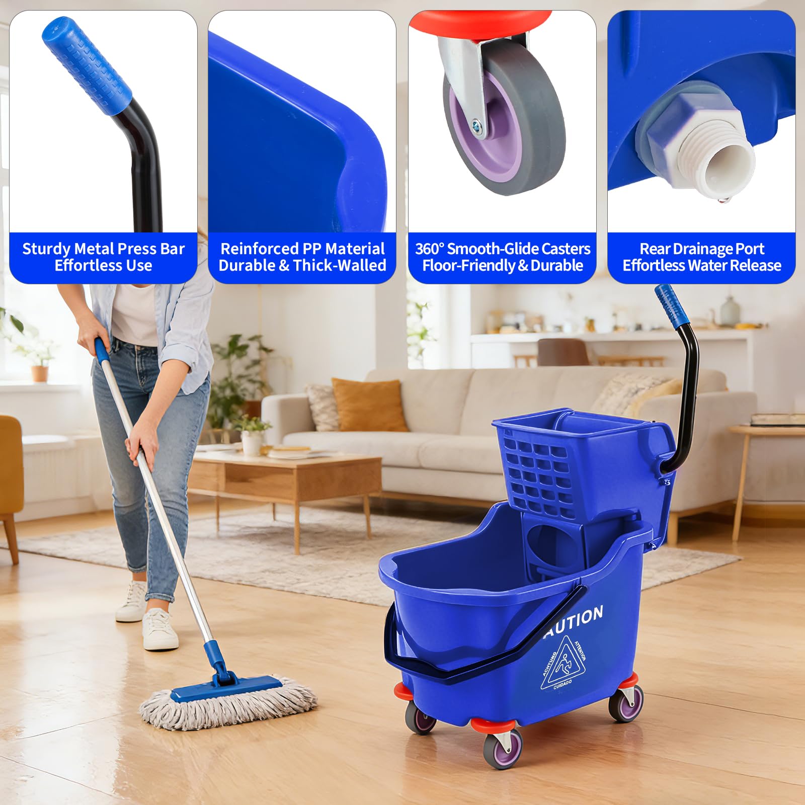 Commercial Mop Bucket with Sid - огляд і ціна Heavy Equipment Bulldozer