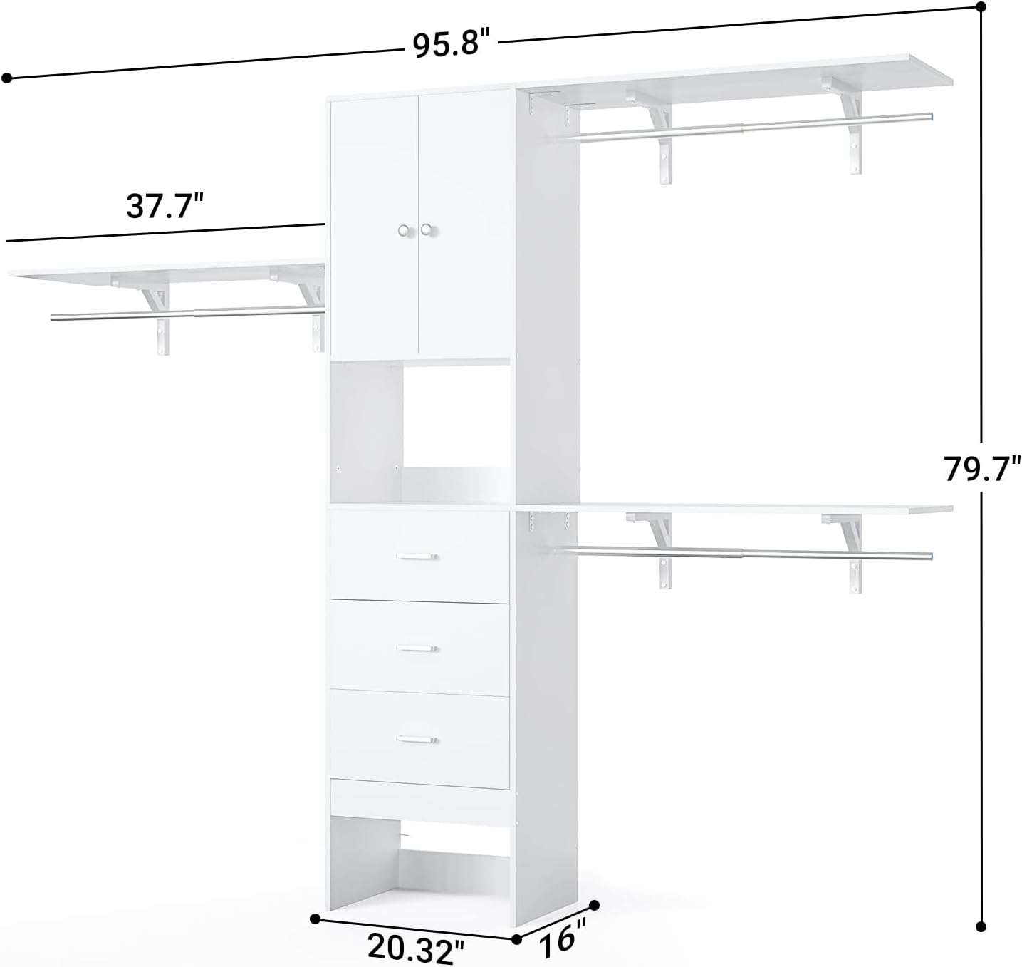 White 96 Inches Closet System  - огляд і ціна Heavy Equipment Bulldozer